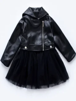 Wild Child Vegan Leather Jacket & Skirt Set -Kid's Apparel Sales 031b852b20e5a570712a8bcc603db09b