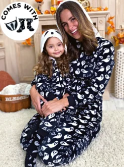 Family Matching Boo-tiful Hoodie Onesie Pajamas Set