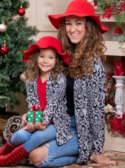 Mommy & Me Snow Leopard Love Cardigan -Kid's Apparel Sales 1P9A8863A
