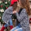 Mommy & Me Snow Leopard Love Cardigan