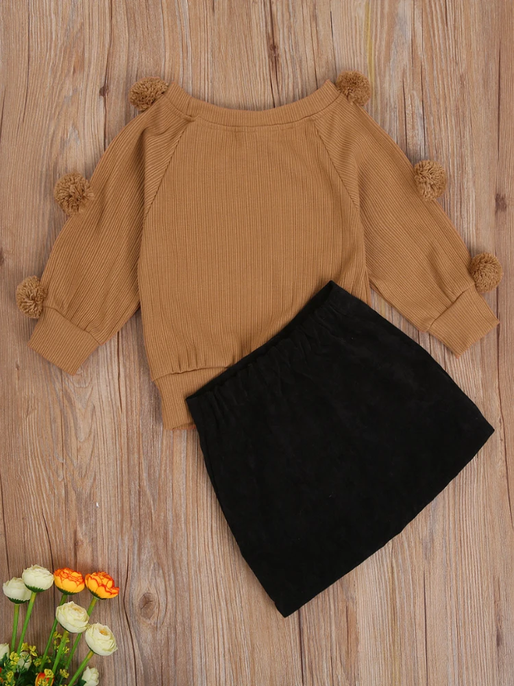 School Spirit Pom-Pom Sweater & Skirt Set 2 School Spirit Pom-Pom Sweater & Skirt Set - Image 2