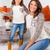 Mommy & Me Pumpkin Leopard Raglan Top