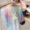 Counting Rainbows Knit V Neck Cardigan