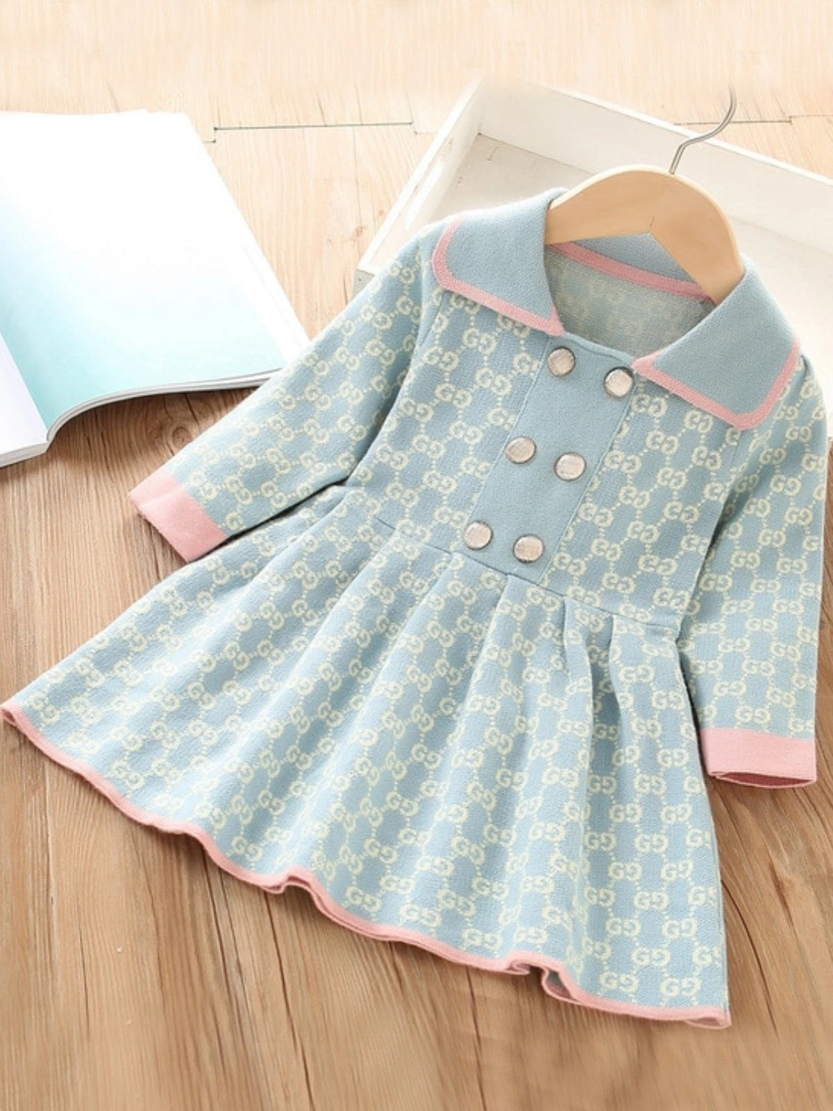 My Little Model Blue Monogram Dress 6 My Little Model Blue Monogram Dress - Image 6