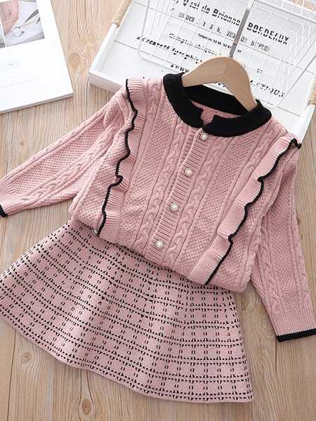 Future Leader Classy Blush Cardigan & Skirt Set 2 Future Leader Classy Blush Cardigan & Skirt Set - Image 2