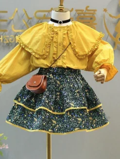 Calico Cuteness Ruffle Blouse & Tiered Skirt Set -Kid's Apparel Sales 3c7e6d441e9000a40b29b69ba2e8091c