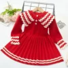 Totally Trending Red Pleated Knit Dress