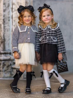 My Classy Girl Black Houndstooth Blazer & Dress Set -Kid's Apparel Sales 6731191910464 BlackAND6731194236992 Black 1