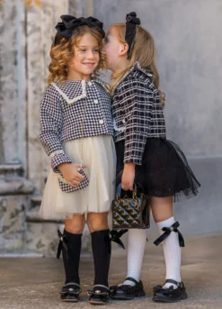 Little VIP Tweed Tutu Dress & Blazer Set -Kid's Apparel Sales 6731191910464 BlackAND6731194236992 Black 2