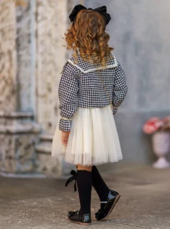 My Classy Girl Black Houndstooth Blazer & Dress Set -Kid's Apparel Sales 6731191910464 Black 3