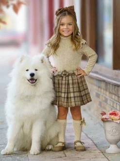 Kid's Apparel Sales 32 Campus Cutie Plaid Skirt Set & Beret