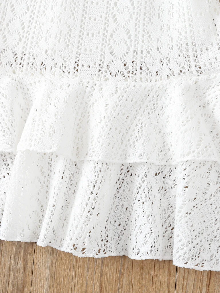 Ladylike Lace One Shoulder Crop Top & Skirt Set 6 Ladylike Lace One Shoulder Crop Top & Skirt Set - Image 6