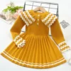 Totally Trending Mustard Pleated Knit Dress