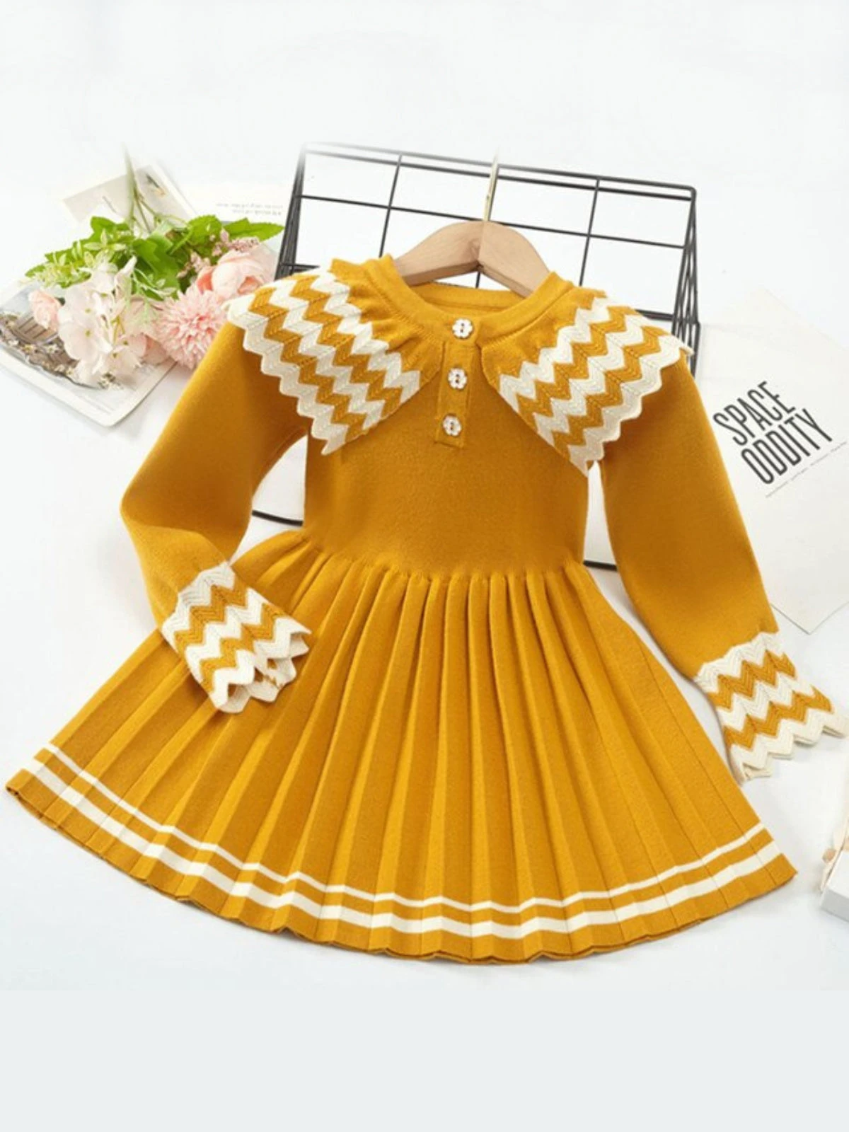 Totally Trending Mustard Pleated Knit Dress 1 Totally Trending Mustard Pleated Knit Dress