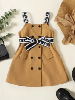 Fall Favorite Brown Belted Strap Dress