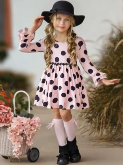 Playful Polka Dots Ruffled Dress -Kid's Apparel Sales AUG20CPDR1BCD