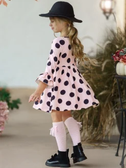 Playful Polka Dots Ruffled Dress -Kid's Apparel Sales AUG20CPDR1BCD 3