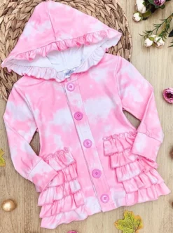 Terrific Tie Dye Hoodie Cardigan -Kid's Apparel Sales AUG20CPOUT3PW