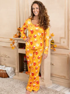 Mommy & Me Spicy Latte Pajama Set 7 Mommy & Me Spicy Latte Pajama Set -Kid's Apparel Sales AUG20CPPAJ2YRO 6