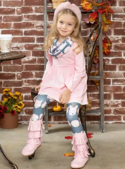 Forest Friends Tunic, Legging & Scarf Set -Kid's Apparel Sales AUG20CPSET5GPW 1 scaled