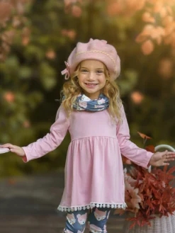 Forest Friends Tunic, Legging & Scarf Set -Kid's Apparel Sales AUG20CPSET5GPW 3