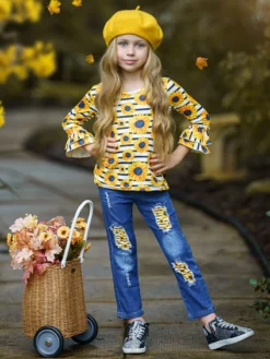 Brightest Sunflower Patched Jeans Set -Kid's Apparel Sales AUG20CPSET8BYW 2 27578f0e 2d7b 4425 96c0 a609e3b855a0