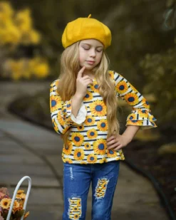 Brightest Sunflower Patched Jeans Set -Kid's Apparel Sales AUG20CPSET8BYW 69ceb75f c49e 436a 83c2 1be967d46bc0