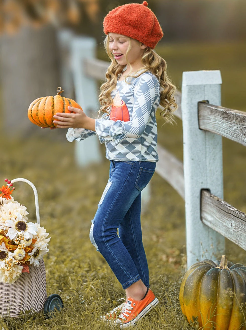 But First, Pumpkin Spice Patched Jeans Set 5 But First, Pumpkin Spice Patched Jeans Set - Image 5