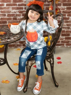 But First, Pumpkin Spice Patched Jeans Set 15 But First, Pumpkin Spice Patched Jeans Set -Kid's Apparel Sales AUG20CPSET8GPL 4 scaled