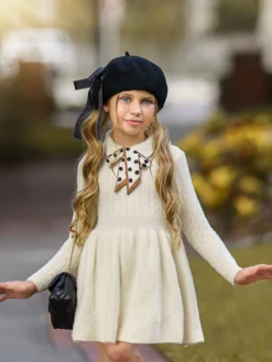 Dots & Bows Wool Sweater Dress -Kid's Apparel Sales DSC01363 edited Pixlr