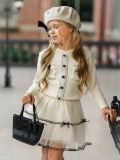 Bows & Tulle Sweater & Tutu Skirt Set -Kid's Apparel Sales DSC01604p