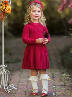 Prim & Proper Pleated Sweater Dress