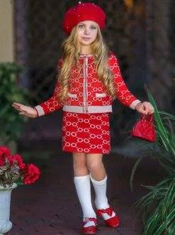 Future Leader Classy Cardigan & Skirt Set