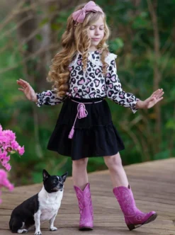 Lovely Diva Leopard Heart Skirt Set -Kid's Apparel Sales DSC08786