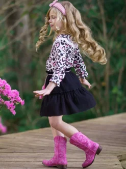 Lovely Diva Leopard Heart Skirt Set -Kid's Apparel Sales DSC08836