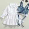 Delicate Dream Dress & Denim Vest Set