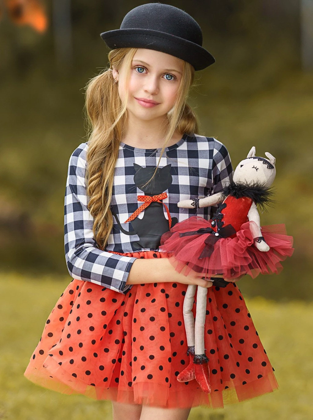 Bewitching Kitten Plaid & Polka Dot Tutu Dress 1 Bewitching Kitten Plaid & Polka Dot Tutu Dress