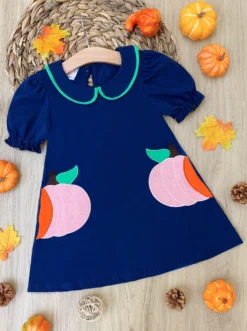 I'm No Cinderella Pumpkin Chambray Dress -Kid's Apparel Sales FALL12DR8CABDP scaled