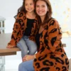 Mommy & Me Fierce Friends Oversized Leopard Cardigan