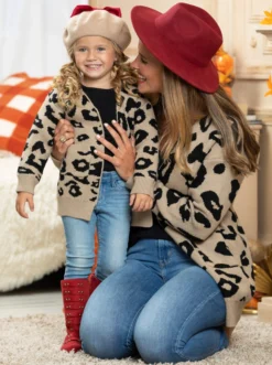 Mommy & Me City Chic Oversized Leopard Cardigan