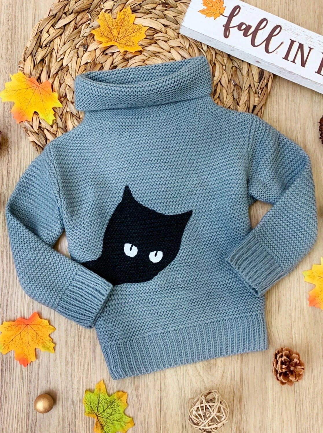 Cute Cat Knit Turtle Neck Sweater 3 Cute Cat Knit Turtle Neck Sweater - Image 3