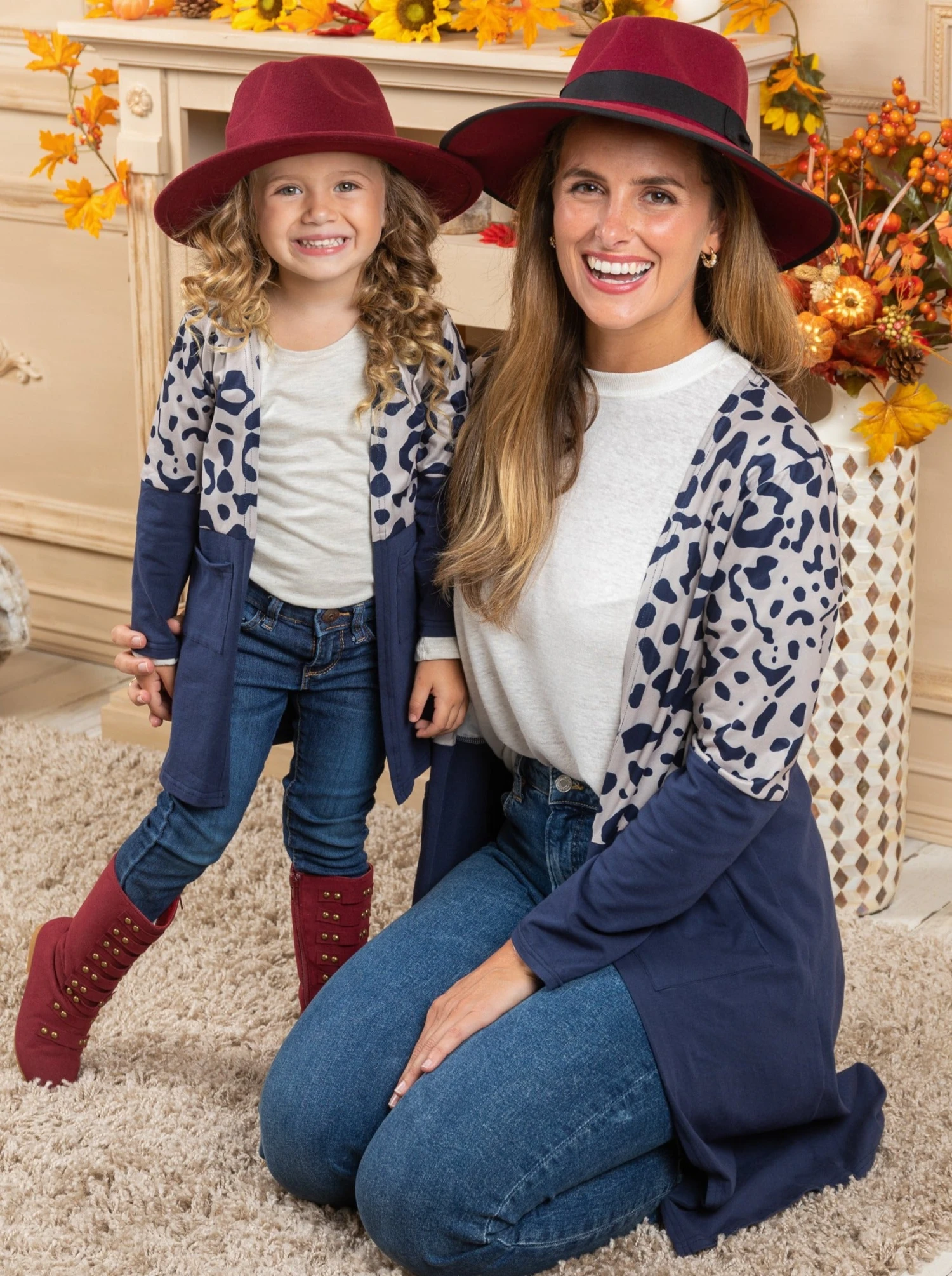 Mommy & Me Oversized Leopard Colorblock Cardigans 4 Mommy & Me Oversized Leopard Colorblock Cardigans - Image 4