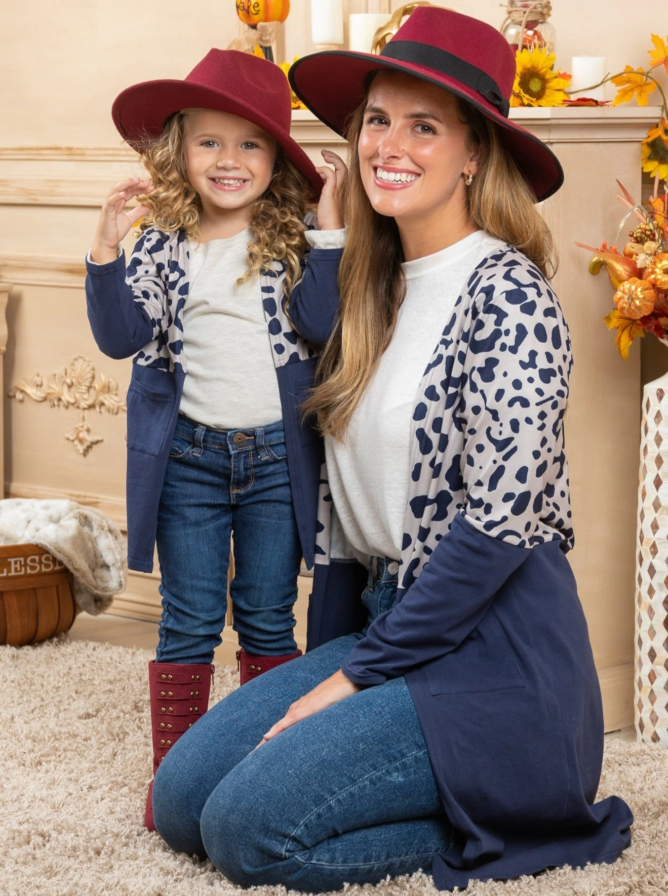Mommy & Me Oversized Leopard Colorblock Cardigans 5 Mommy & Me Oversized Leopard Colorblock Cardigans - Image 5