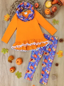 Carve Out Some Fun Tunic, Legging & Scarf Set -Kid's Apparel Sales FALL12SET12CAOGP scaled