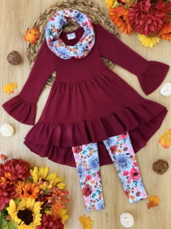 Fall-ishous Flowers Tunic, Leggings & Scarf Set 11 Fall-ishous Flowers Tunic, Leggings & Scarf Set -Kid's Apparel Sales FALL12SET17CABFL 1 scaled