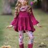 Fall-ishous Flowers Tunic, Leggings & Scarf Set