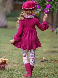 Fall-ishous Flowers Tunic, Leggings & Scarf Set 8 Fall-ishous Flowers Tunic, Leggings & Scarf Set -Kid's Apparel Sales FALL12SET17CABFL 3