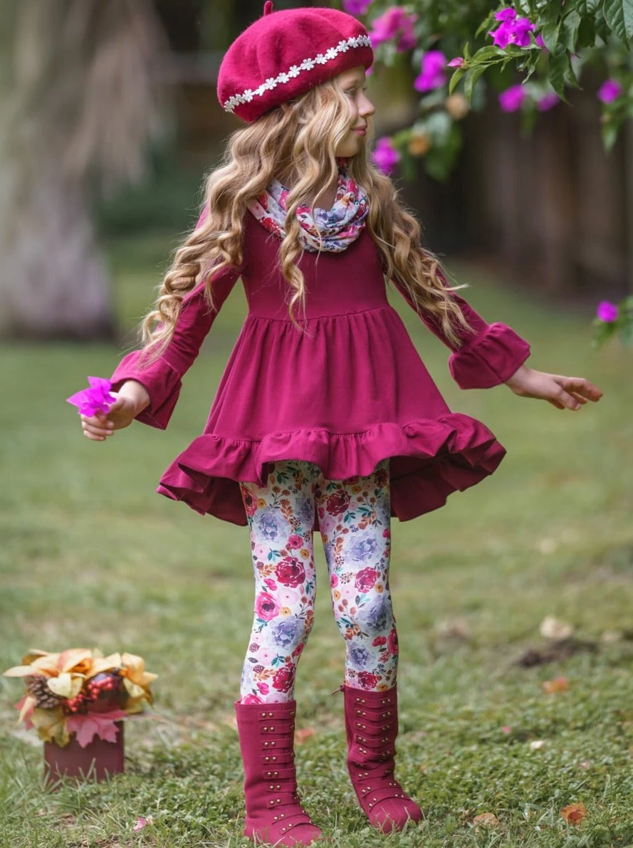 Fall-ishous Flowers Tunic, Leggings & Scarf Set 2 Fall-ishous Flowers Tunic, Leggings & Scarf Set - Image 2