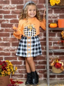 Ahead Of The Carve Plaid Skirt Set -Kid's Apparel Sales FALL12SET1CAHOP 13