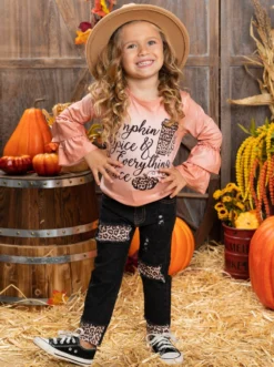 Pumpkin Spice & Everything Nice Patched Jeans Set -Kid's Apparel Sales FALL12SET24CAOLD 7 scaled